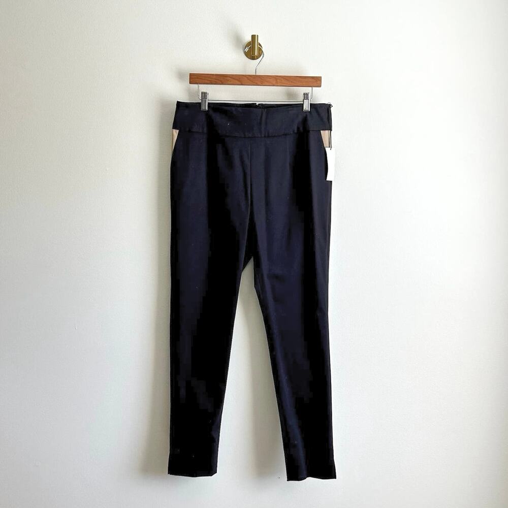 NWT Cocoon By Elizabeth Geisler High Rise Tapered Leg Pants Black 12